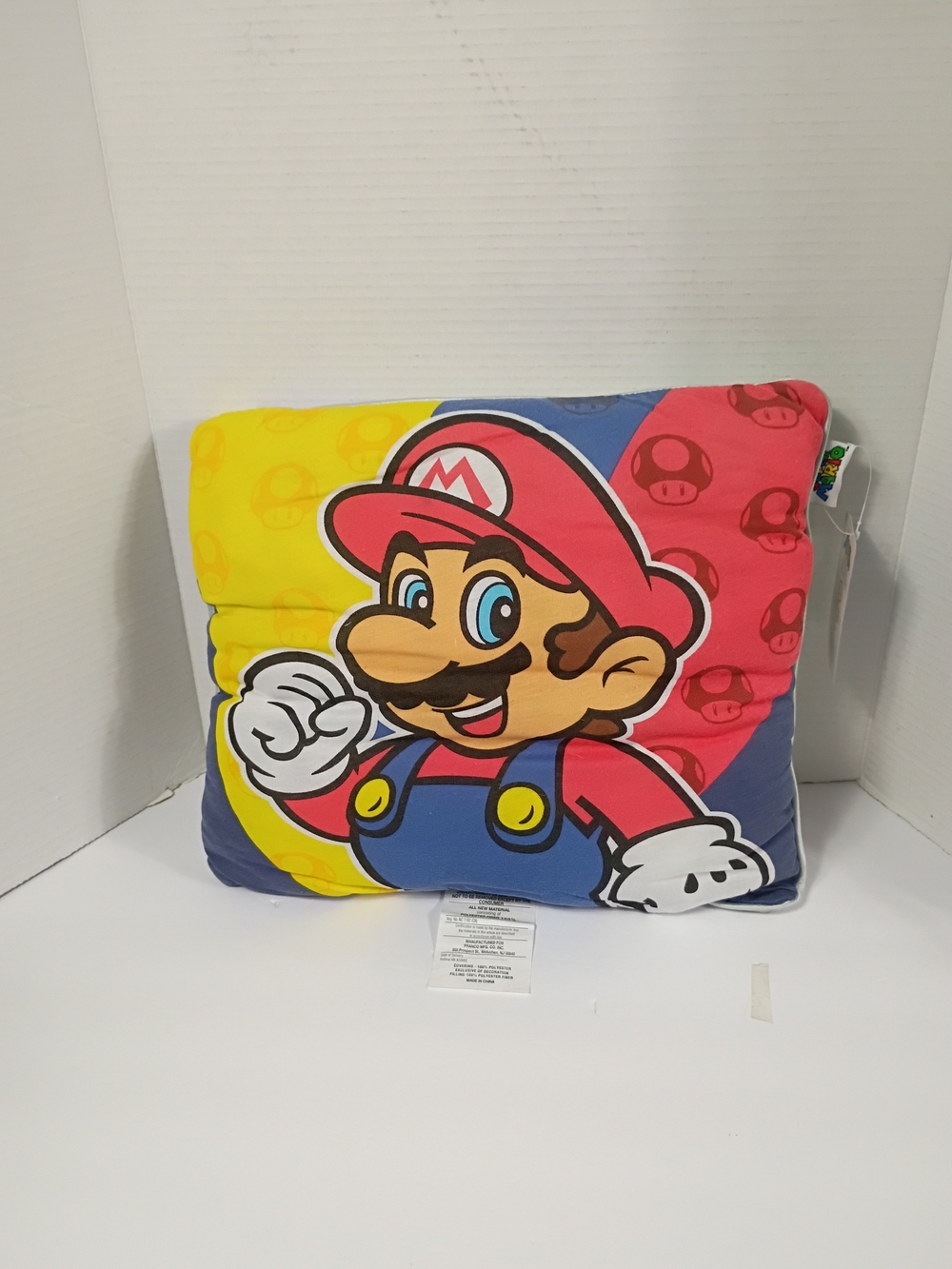 Nintendo Mario Plush Pillow - Red, Yellow & Blue